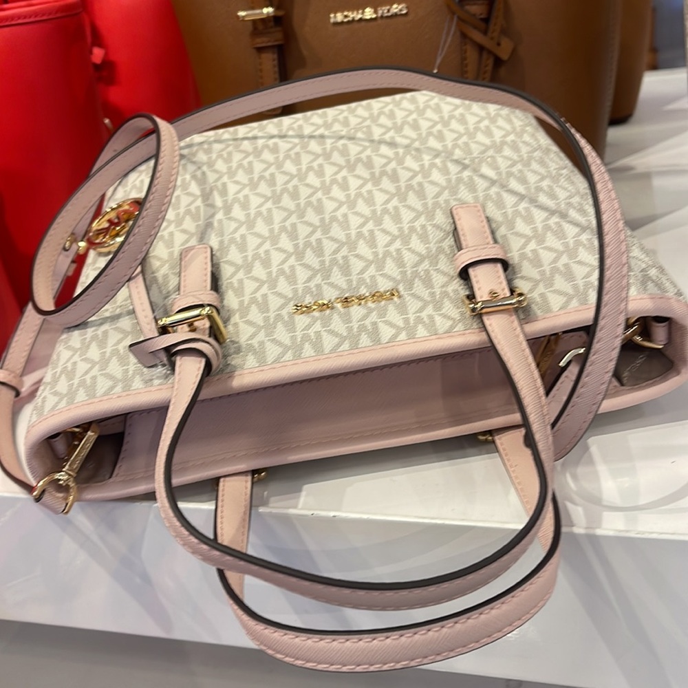 MICHAEL KORS 
Jet Set Travel Extra-Small Logo Top-Zip Tote Bag
Powder Blush
NWT - Picture 7 of 16